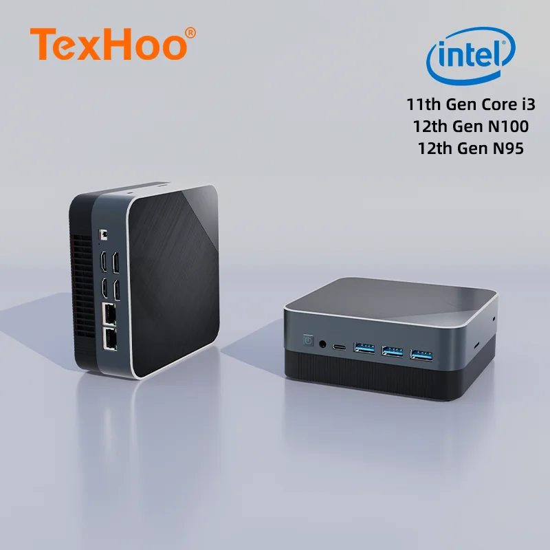 TexHoo ̴ PC   N95 N100 ھ i3 AMD Ryzen 7 5700 Ryzen 5 5500U NUC ũž ̹ ǻ, DDR4 DDR5 WIFI5 BT4.2